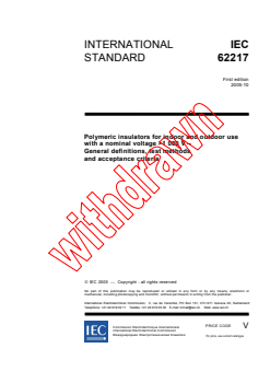 IEC 62217:2005 - Polymeric insulators for indoor and outdoor use with a nominal voltage > 1 000 V - General definitions, test methods and acceptance criteria
Released:10/27/2005
Isbn:2831883229 - Page 3 preview