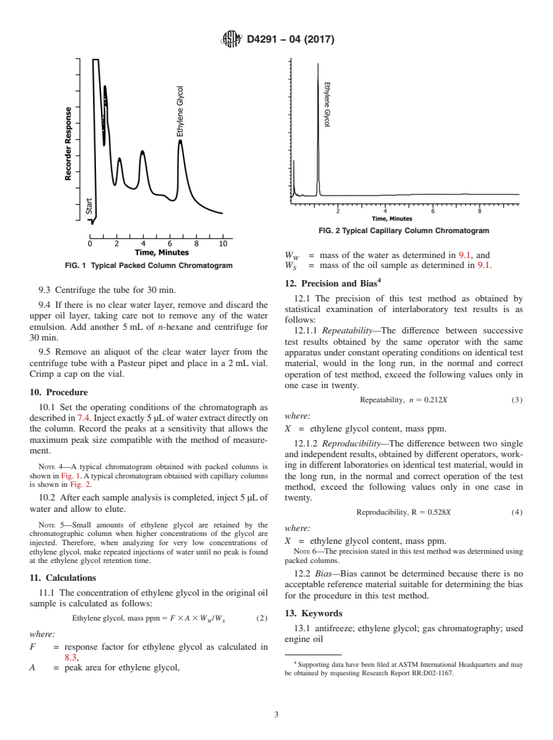 ASTM D4291-04(2017) - Standard Test Method for  Trace Ethylene Glycol in Used Engine Oil