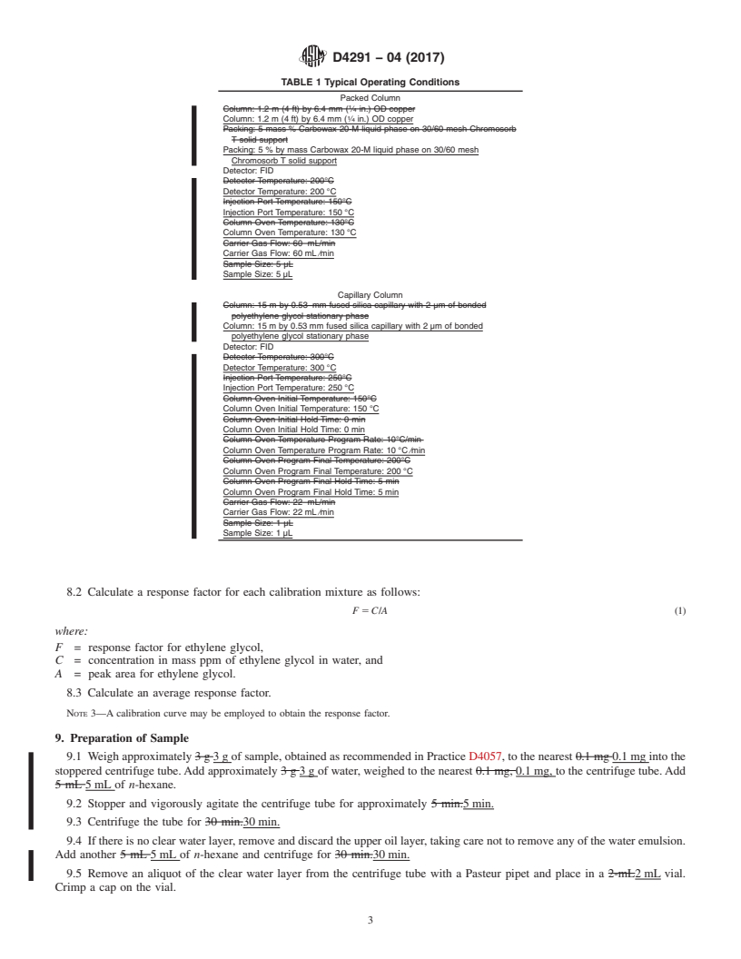 REDLINE ASTM D4291-04(2017) - Standard Test Method for  Trace Ethylene Glycol in Used Engine Oil