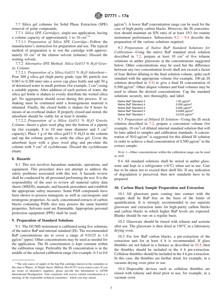 ASTM D7771-17a - Standard Test Method for Determination of Benzo-&#x3b1;-Pyrene (BaP) Content in Carbon  Black