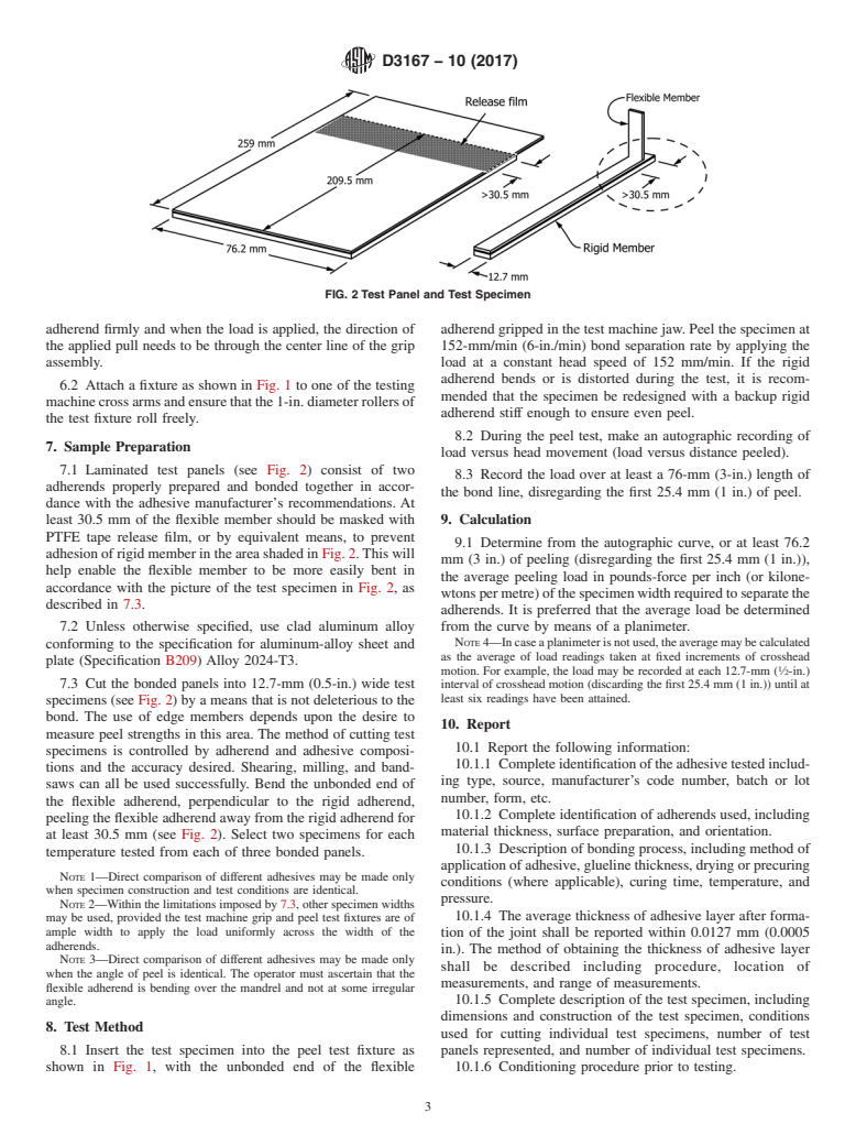 ASTM D3167-10(2017) - Standard Test Method for Floating Roller Peel Resistance of Adhesives