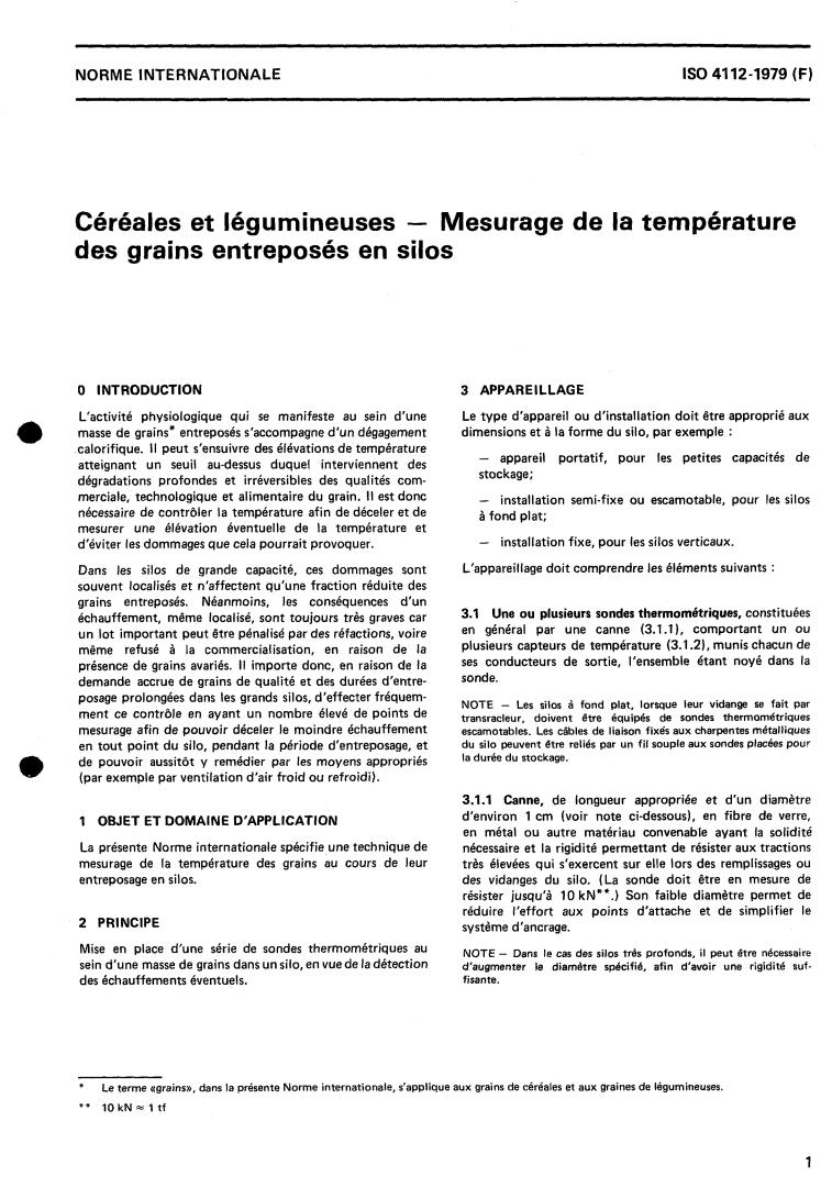 ISO 4112:1979 - Cereals and pulses — Measurement of the temperature of grain stored in silos
Released:5/1/1979