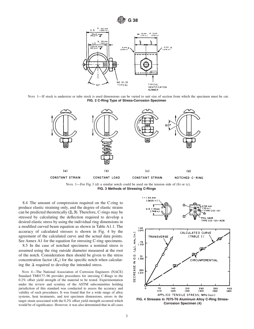 ASTM G38-01 - Standard Practice for Making and Using C-Ring Stress-Corrosion Test Specimens