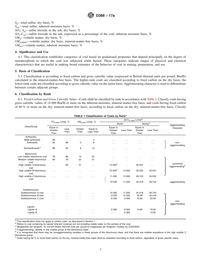 REDLINE ASTM D388-17a - Standard Classification of  Coals by Rank