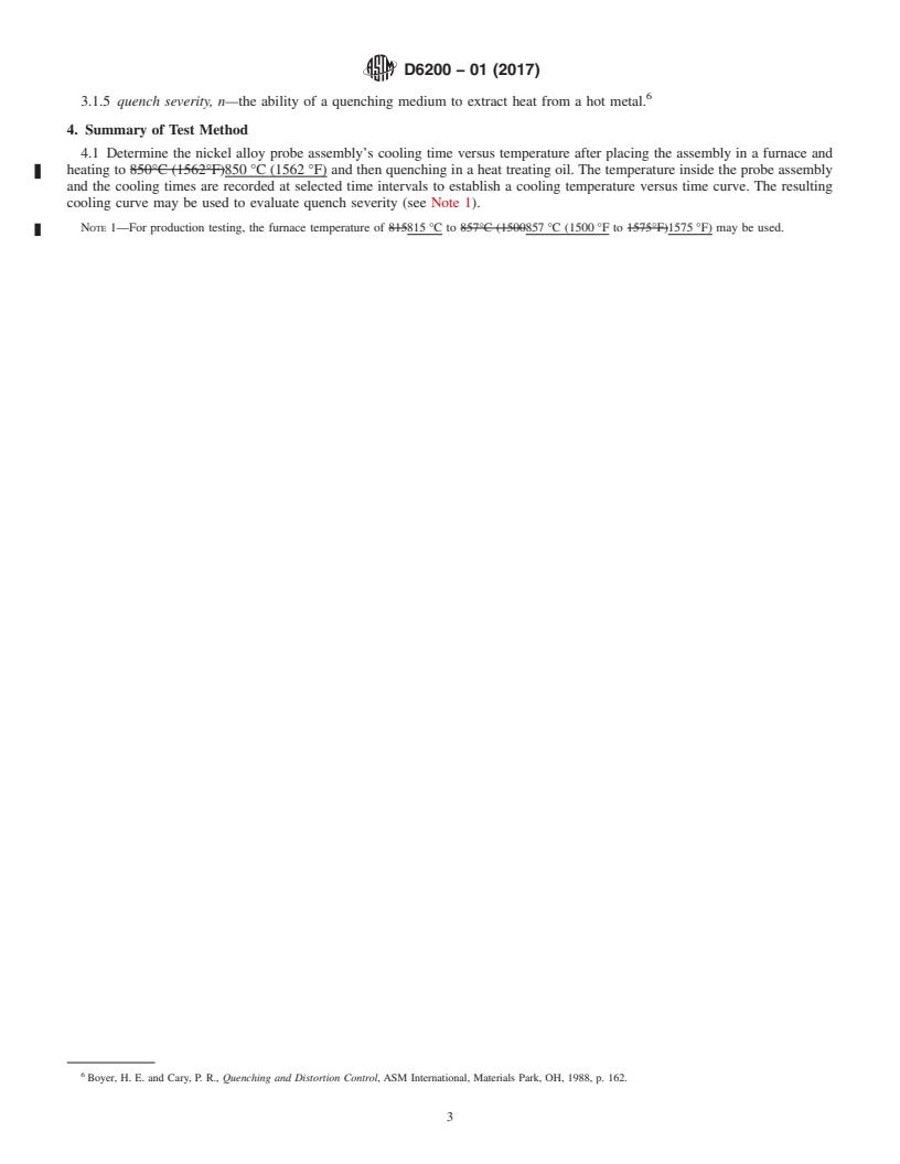 REDLINE ASTM D6200-01(2017) - Standard Test Method for Determination of Cooling Characteristics of Quench Oils by   Cooling Curve Analysis