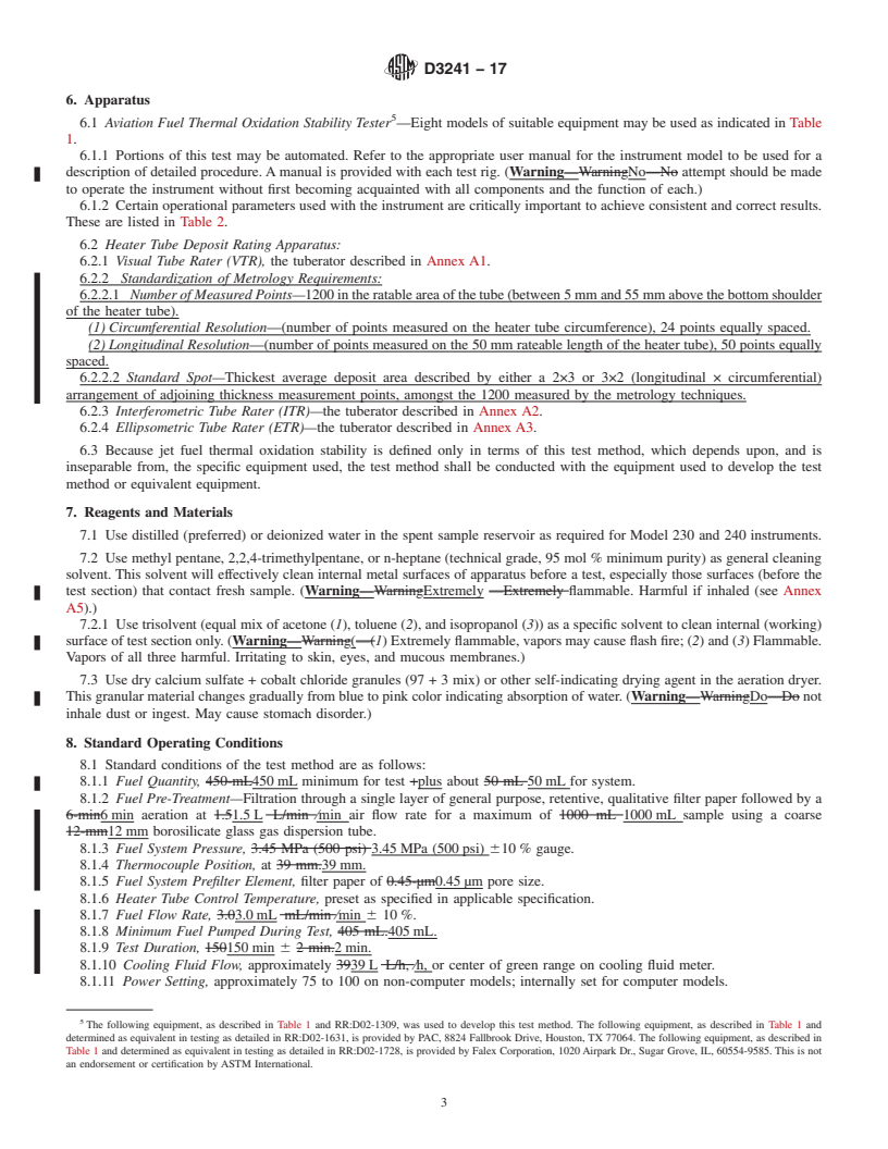 REDLINE ASTM D3241-17 - Standard Test Method for Thermal Oxidation Stability of Aviation Turbine Fuels