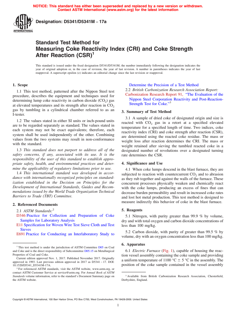 ASTM D5341/D5341M-17a - Standard Test Method for Measuring Coke ...