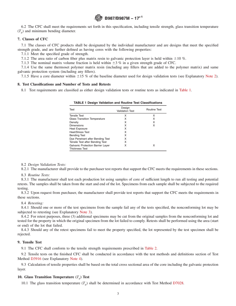 REDLINE ASTM B987/B987M-17e1 - Standard Specification for Carbon Fiber Thermoset Polymer Matrix Composite Core (CFC)  for use in Overhead Electrical Conductors