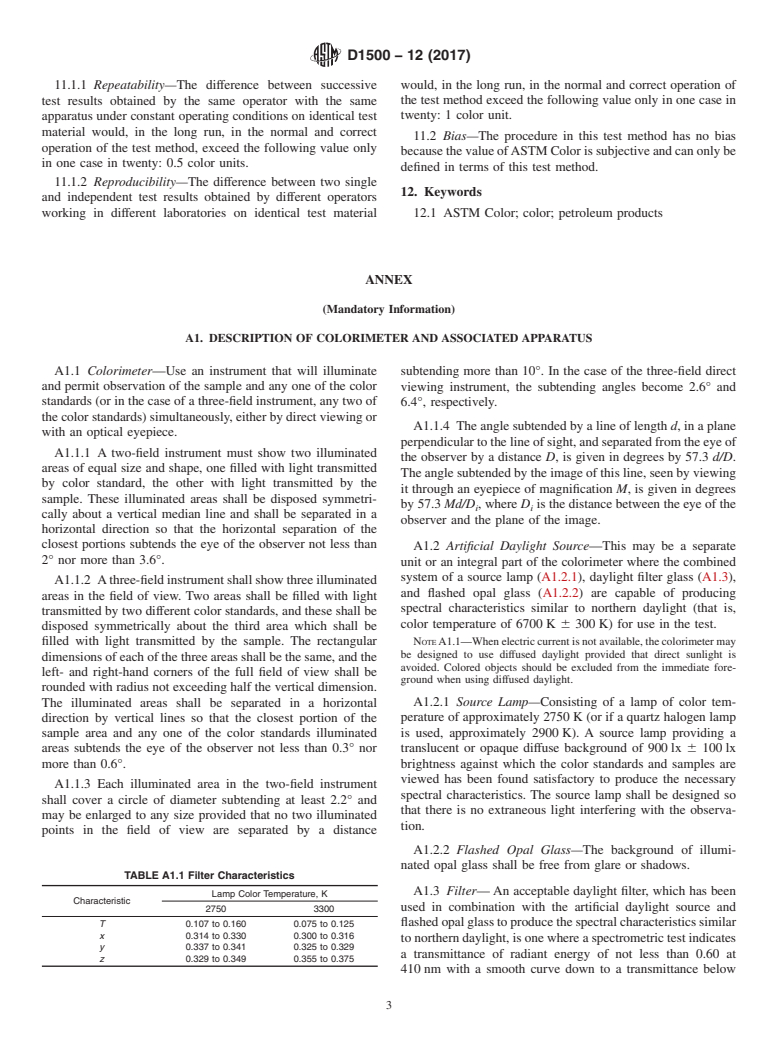 ASTM D1500-12(2017) - Standard Test Method for ASTM Color of Petroleum Products (ASTM Color Scale)