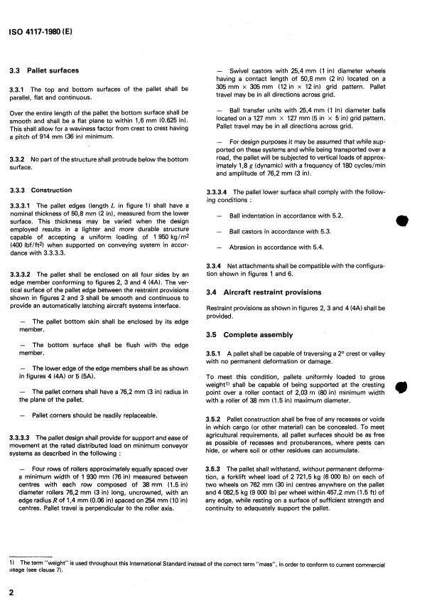 ISO 4117:1980 ISO 4117:1980 - Air and air-land cargo pallets -- Specification and testing - Page 4 preview