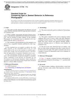 ASTM C1756-17a ASTM C1756-17a - Standard Guide for Comparing Seal or Sealant Behavior to Reference Photographs - Page 1 preview