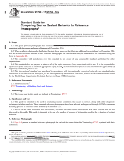 ASTM C1756-17a REDLINE ASTM C1756-17a - Standard Guide for Comparing Seal or Sealant Behavior to Reference Photographs - Page 1 preview