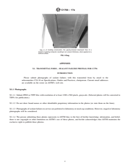 ASTM C1756-17a REDLINE ASTM C1756-17a - Standard Guide for Comparing Seal or Sealant Behavior to Reference Photographs - Page 4 preview