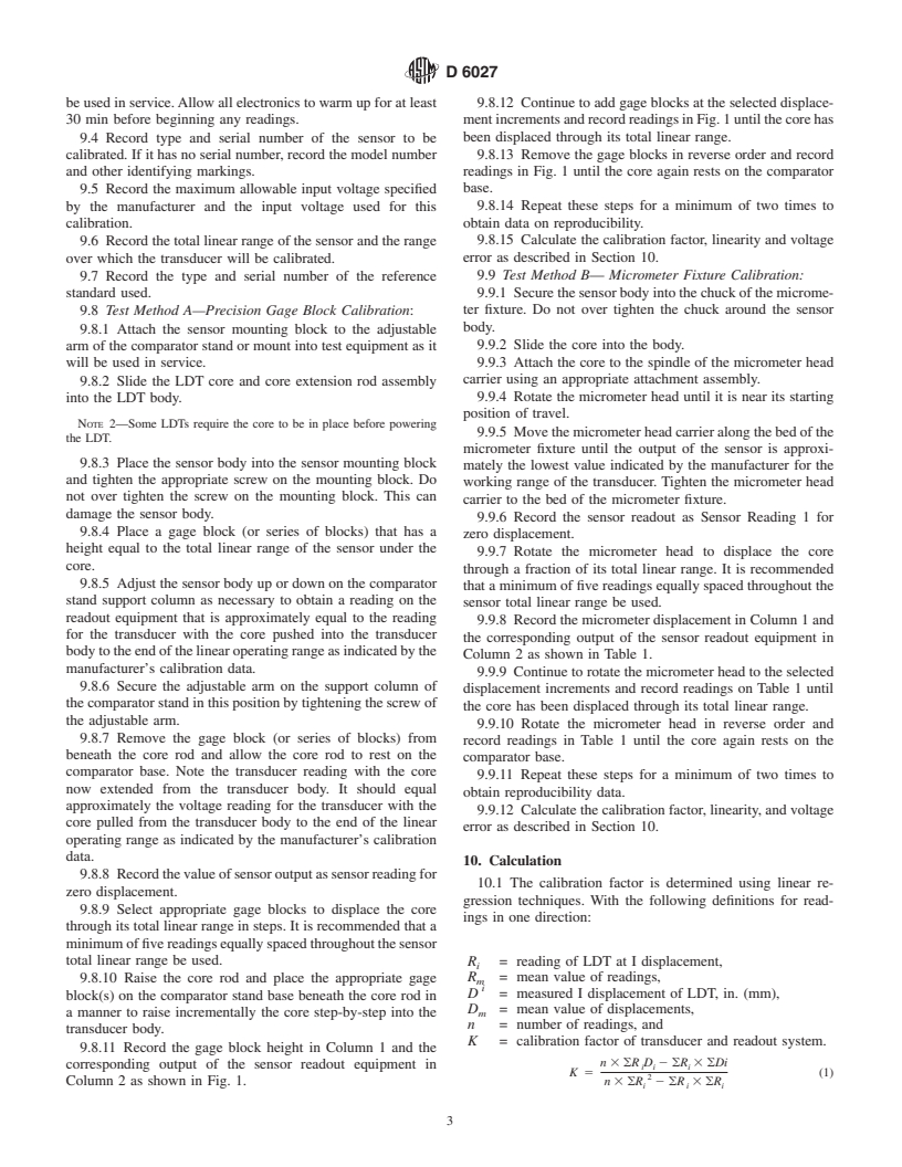 ASTM D6027-96e1 - Standard Test Method for Calibrating Linear Displacement Transducers for Geotechnical Purposes