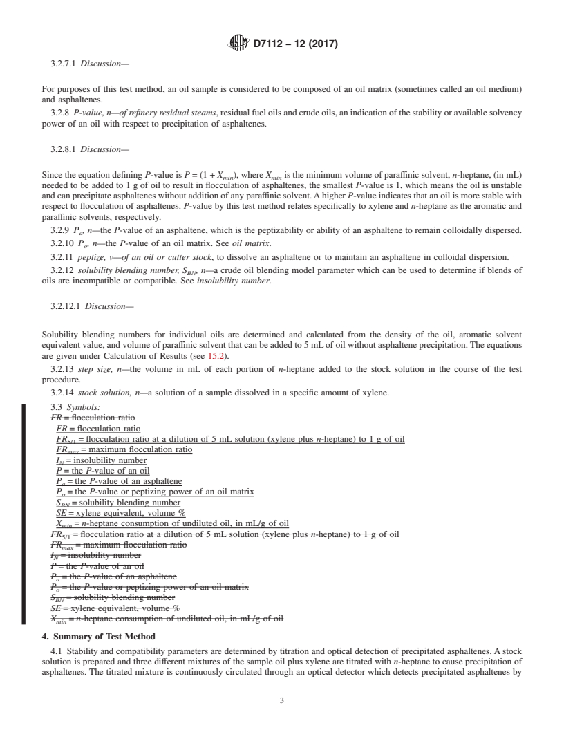 REDLINE ASTM D7112-12(2017) - Standard Test Method for Determining Stability and Compatibility of Heavy Fuel Oils  and Crude Oils by Heavy Fuel Oil Stability Analyzer (Optical Detection)