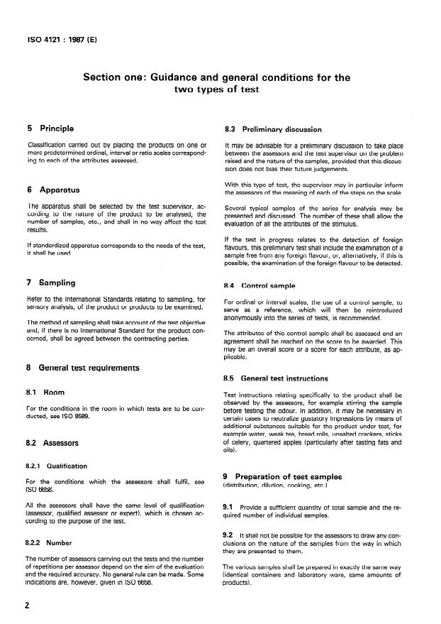 ISO 4121:1987 ISO 4121:1987 - Sensory analysis -- Methodology -- Evaluation of food products by methods using scales - Page 4 preview
