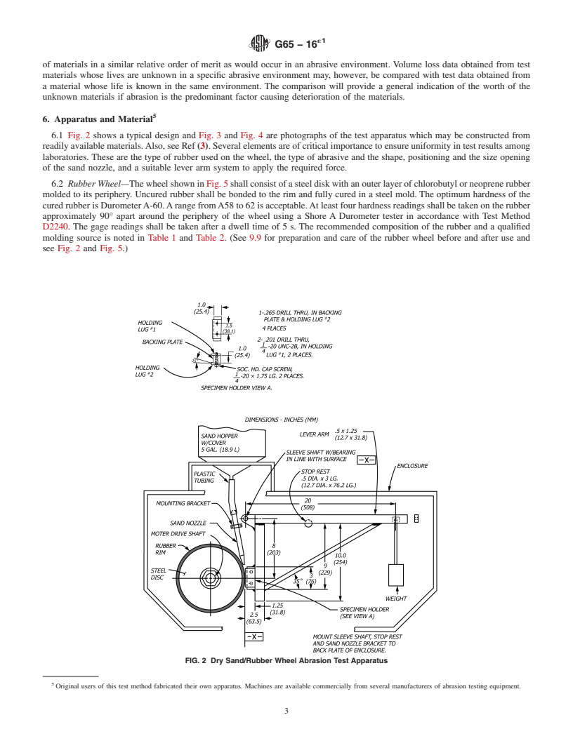 REDLINE ASTM G65-16e1 - Standard Test Method for Measuring Abrasion Using the Dry Sand/Rubber Wheel Apparatus