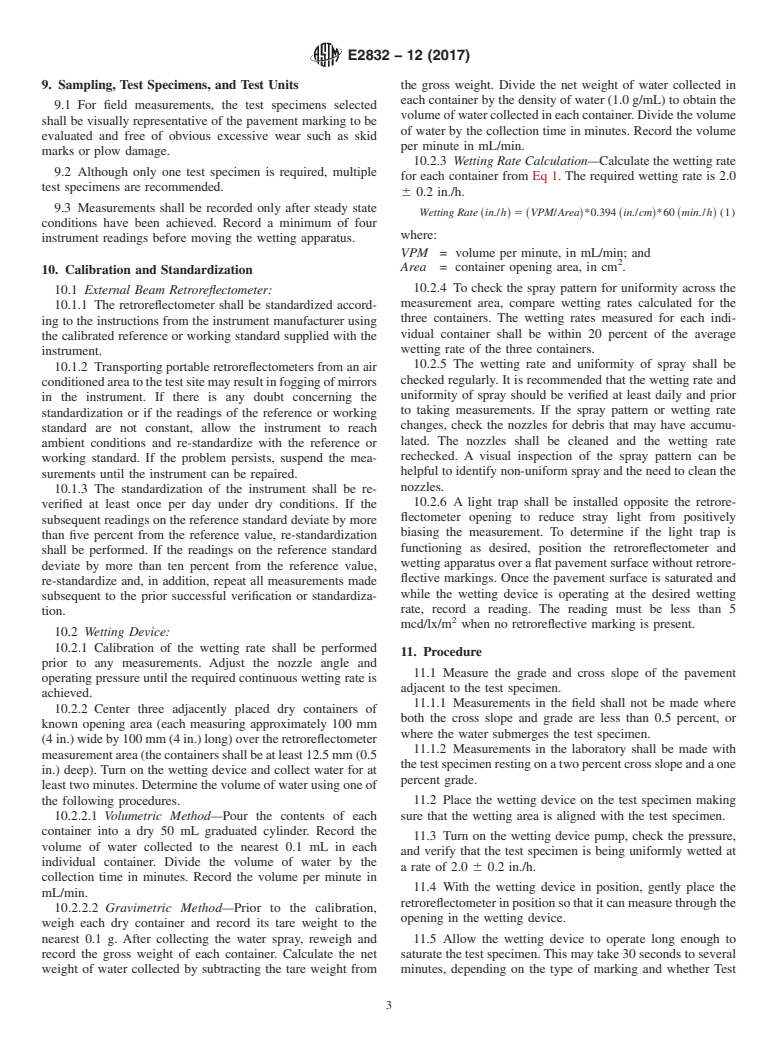 ASTM E2832-12(2017) - Standard Test Method for Measuring the Coefficient of Retroreflected Luminance of Pavement  Markings in a Standard Condition of Continuous Wetting (R<inf>L-2</inf  >)