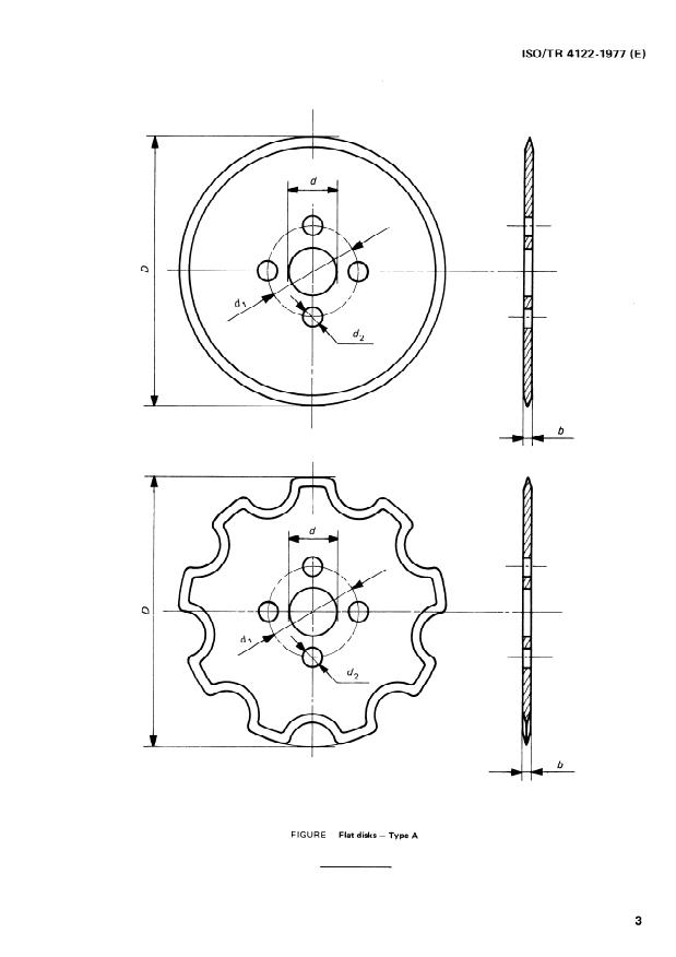 ISO/TR 4122:1977 - Equipment for working the soil -- Dimensions of flat disks -- Type A