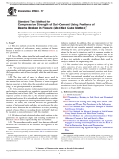 ASTM D1634-17 ASTM D1634-17 - Standard Test Method for Compressive Strength of Soil-Cement Using Portions of Beams Broken in Flexure (Modified Cube Method) - Page 1 preview