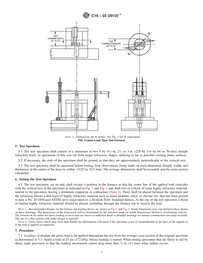 REDLINE ASTM C16-03(2012)e1 - Standard Test Method for Load Testing Refractory Shapes at High Temperatures