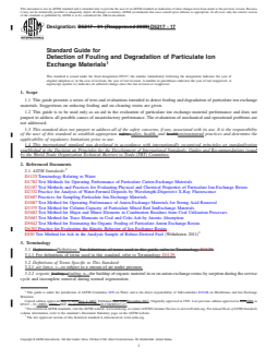ASTM D5217-17 REDLINE ASTM D5217-17 - Standard Guide for Detection of Fouling and Degradation of Particulate Ion Exchange Materials - Page 1 preview
