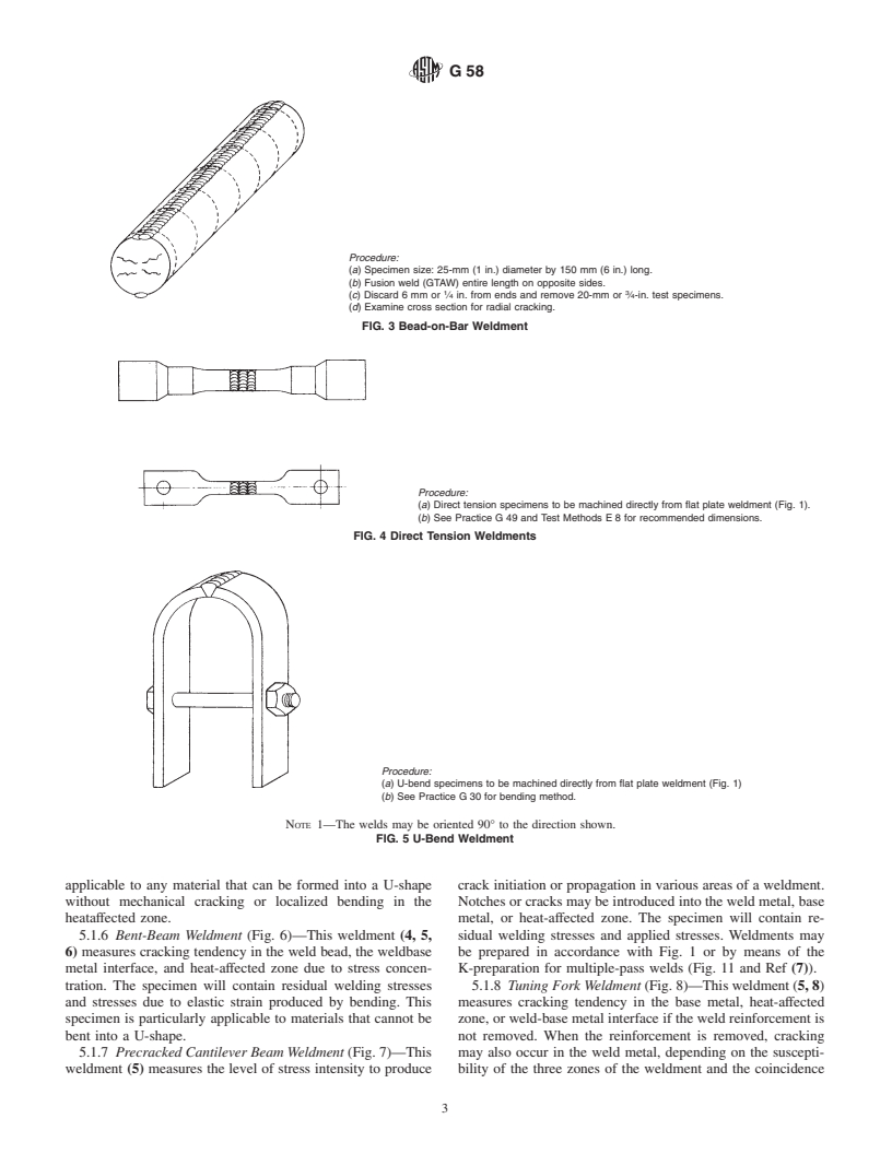 ASTM G58-85(1999) - Standard Practice for Preparation of Stress-Corrosion Test Specimens for Weldments