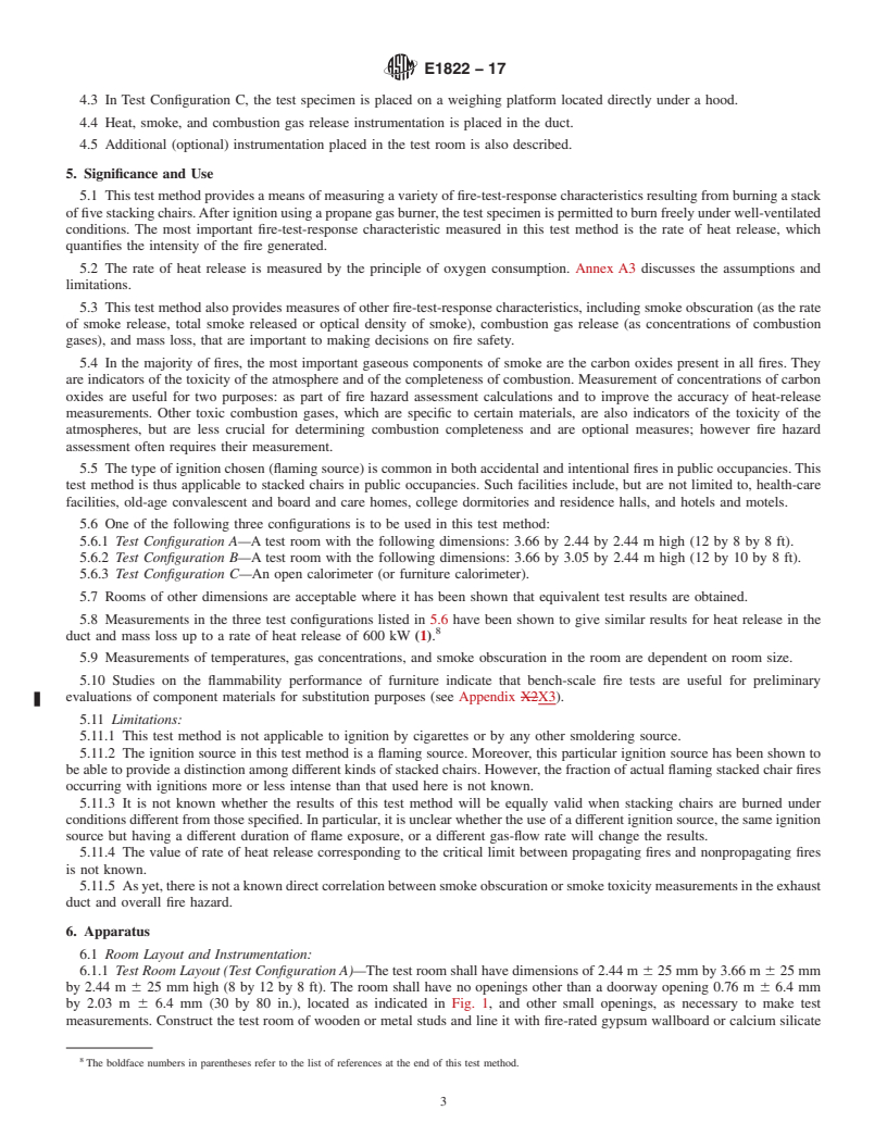 REDLINE ASTM E1822-17 - Standard Test Method for Fire Testing of Stacked Chairs