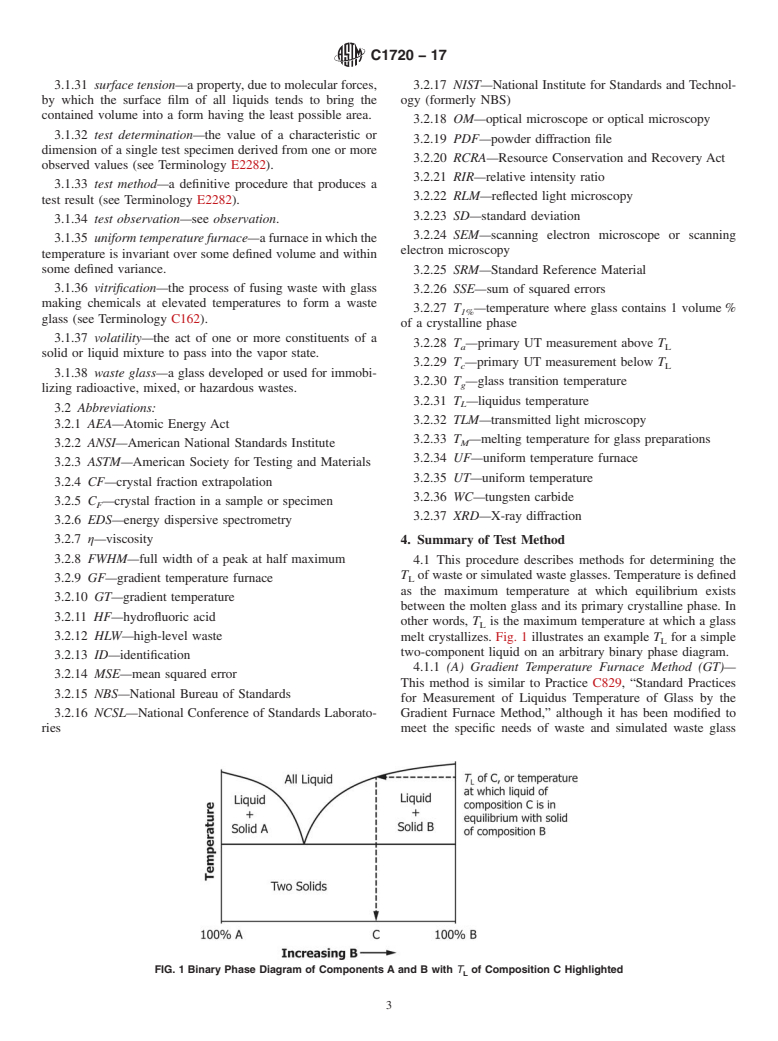 ASTM C1720-17 - Standard Test Method for  Determining Liquidus Temperature of Waste Glasses and Simulated  Waste Glasses