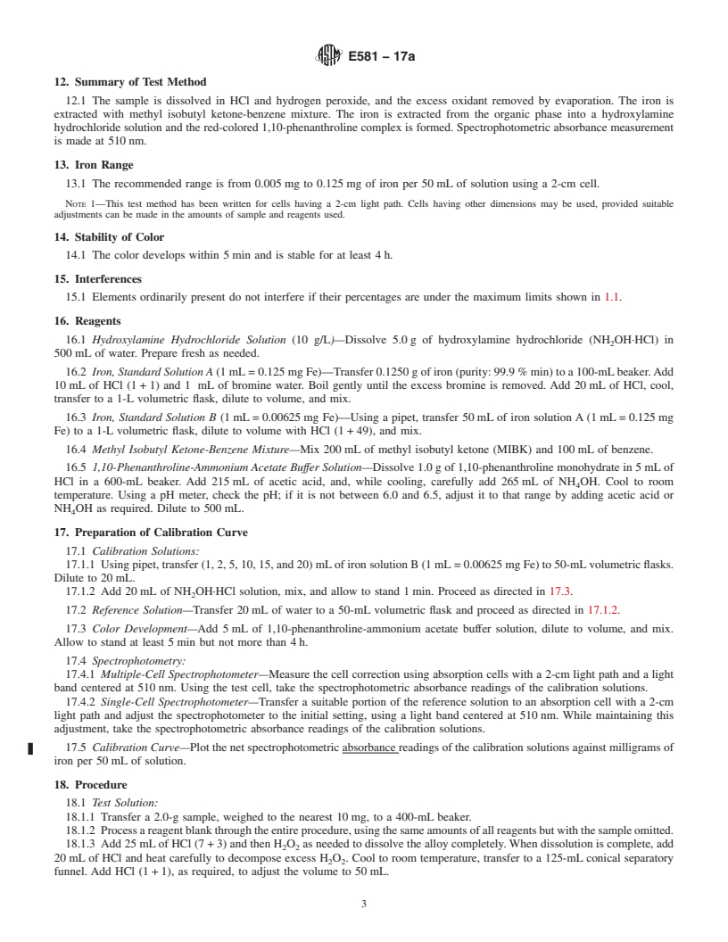 REDLINE ASTM E581-17a - Standard Test Methods for  Chemical Analysis of Manganese-Copper Alloys