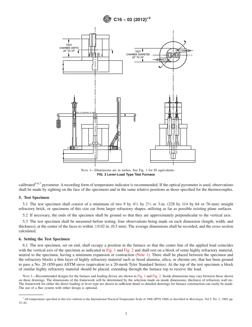 REDLINE ASTM C16-03(2012)e2 - Standard Test Method for Load Testing Refractory Shapes at High Temperatures