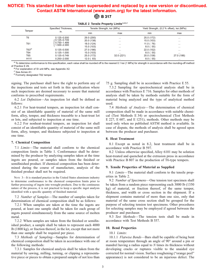 ASTM B317-00 - Standard Specification for Aluminum-Alloy Extruded Bar, Rod, Tube, Pipe, and Structural Profiles for Electrical Purposes (Bus Conductor)