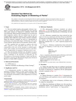 ASTM D714-02(2017) ASTM D714-02(2017) - Standard Test Method for Evaluating Degree of Blistering of Paints - Page 1 preview