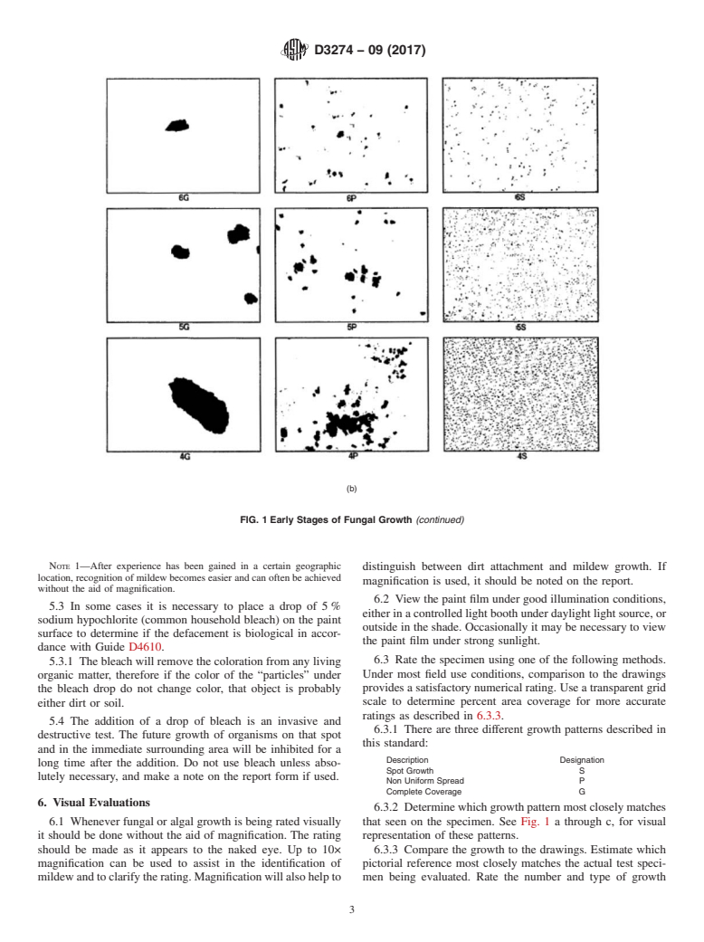 ASTM D3274-09(2017) - Standard Test Method for Evaluating Degree of Surface Disfigurement of Paint Films by   Fungal  or Algal Growth, or Soil and Dirt Accumulation