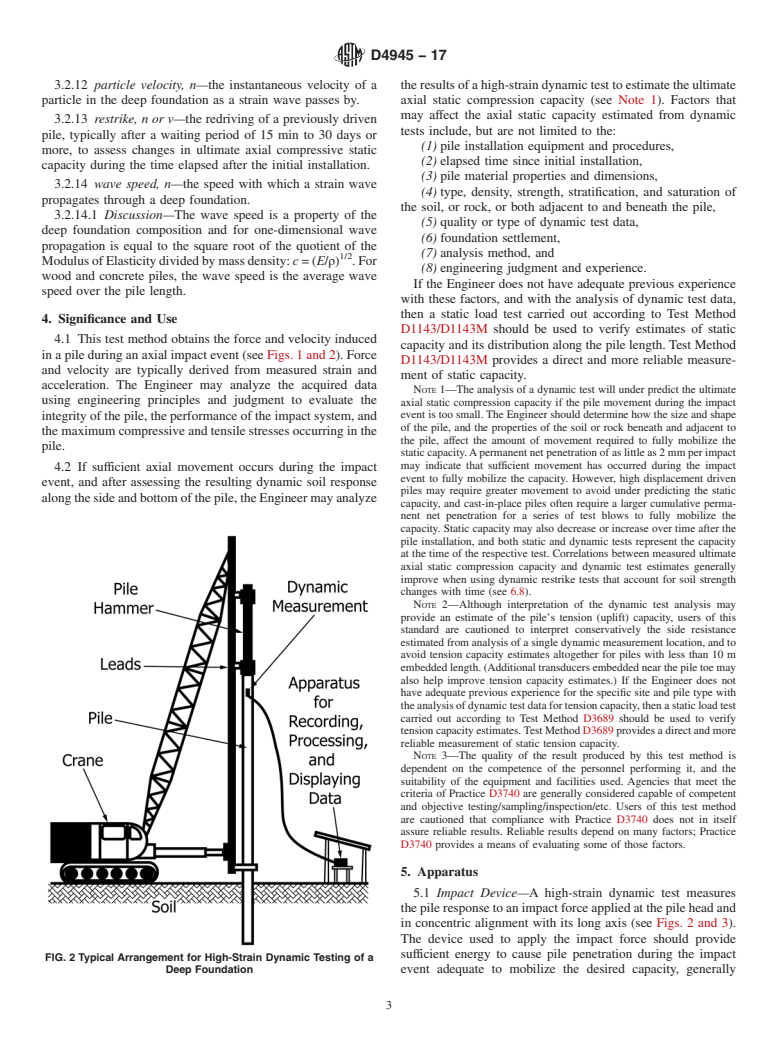 ASTM D4945-17 - Standard Test Method for High-Strain Dynamic Testing of Deep Foundations