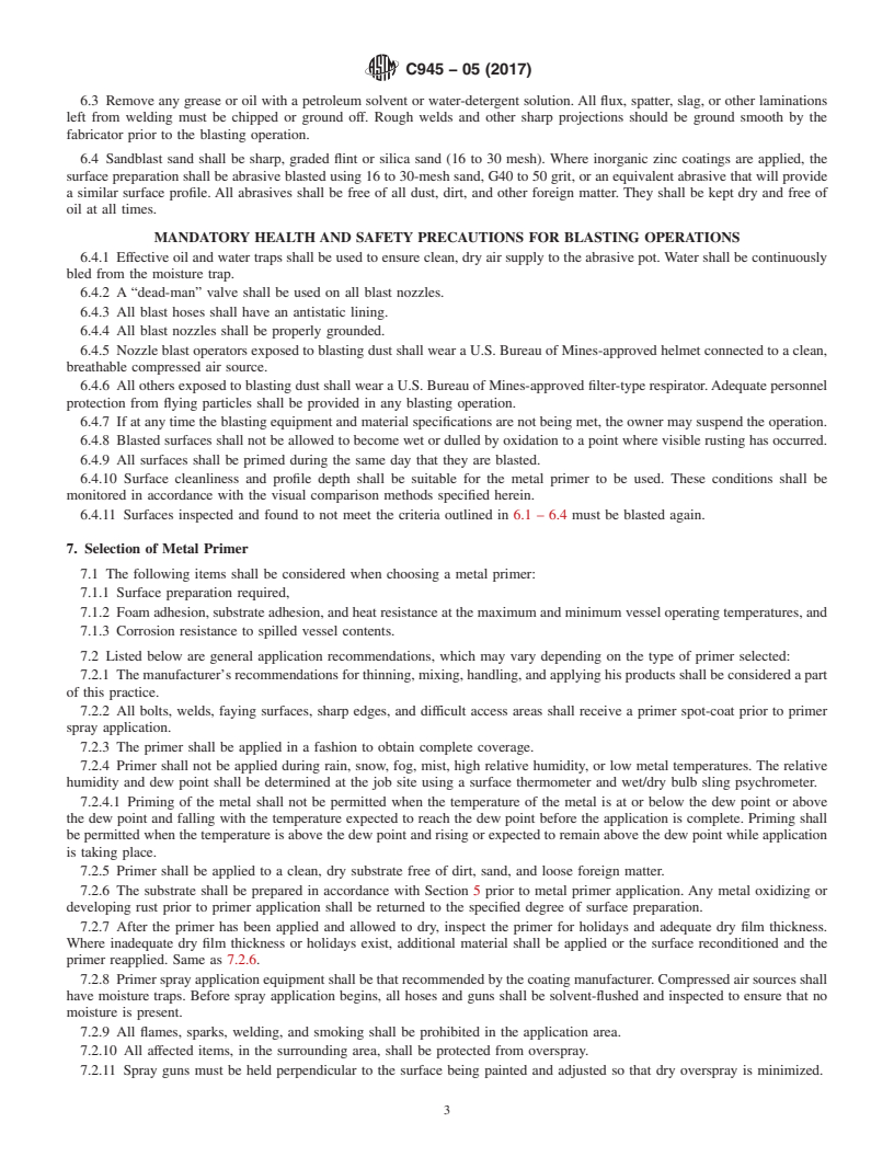 REDLINE ASTM C945-05(2017) - Standard Practice for Design Considerations and Spray Application of a Rigid Cellular  Polyurethane Insulation System on Outdoor Service Vessels