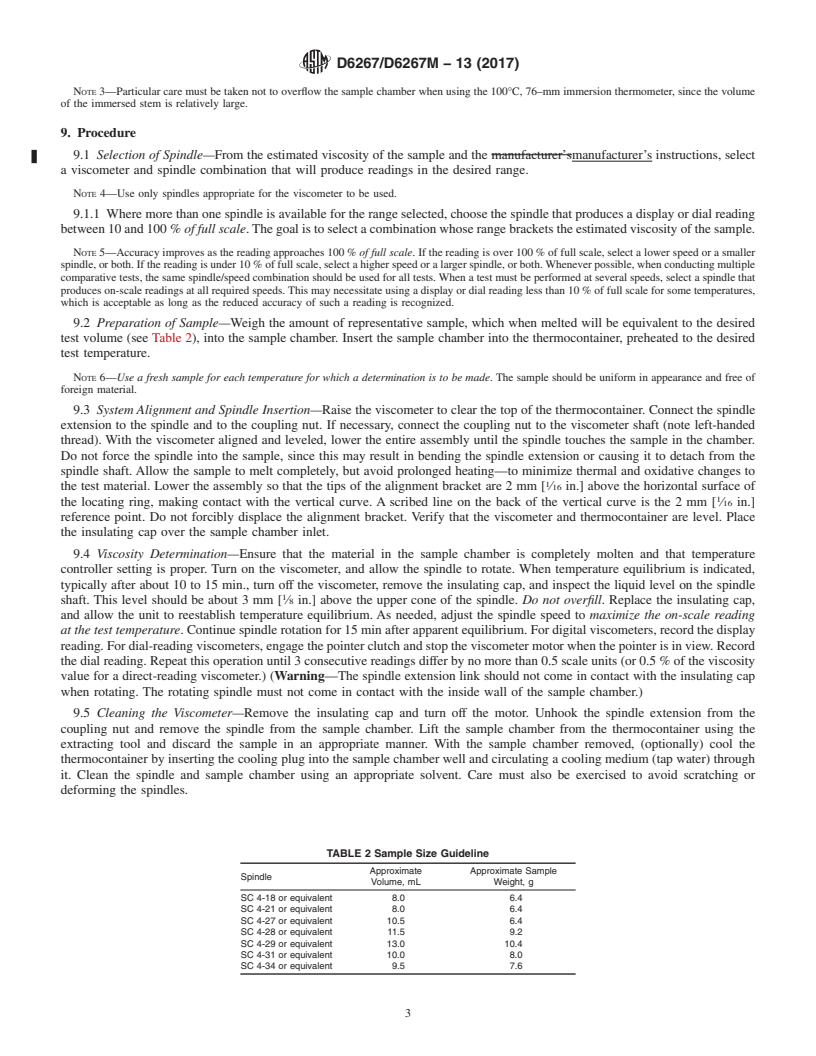 REDLINE ASTM D6267/D6267M-13(2017) - Standard Test Method for Apparent Viscosity of Hydrocarbon Resins at Elevated Temperatures