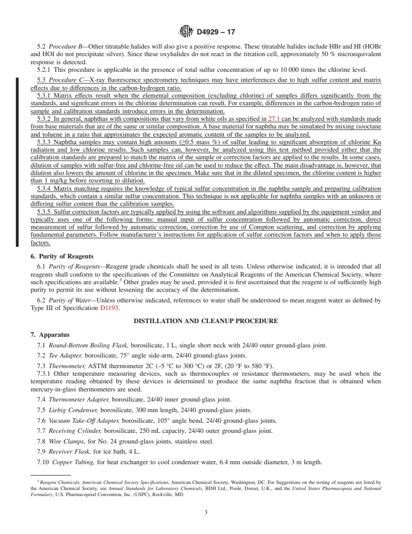 REDLINE ASTM D4929-17 - Standard Test Method for  Determination of Organic Chloride Content in Crude Oil