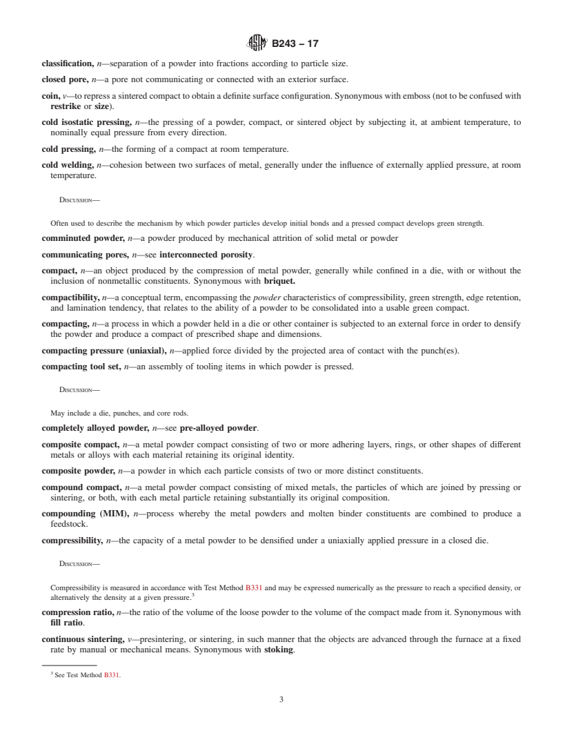 REDLINE ASTM B243-17 - Standard Terminology of  Powder Metallurgy