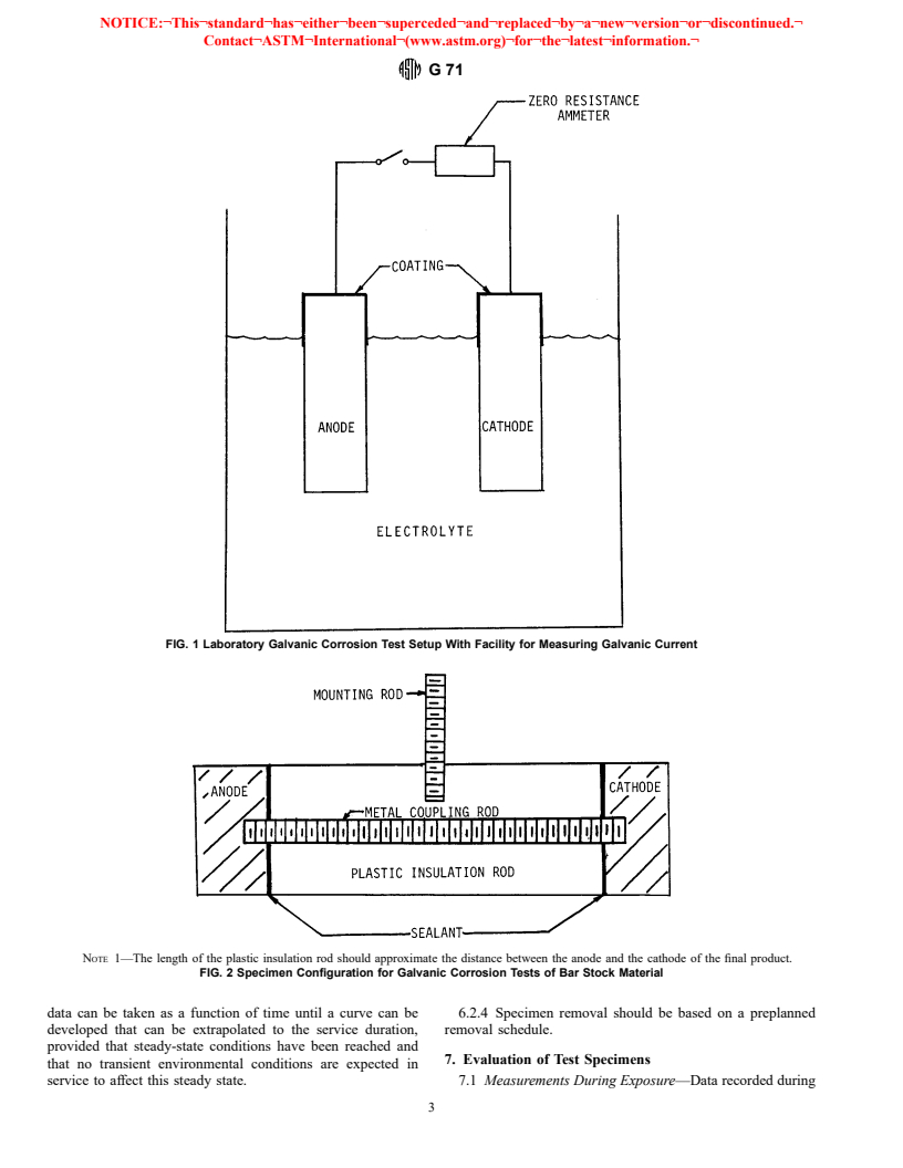 ASTM G71-81(1998)e1 - Standard Guide for Conducting and Evaluating Galvanic Corrosion Tests in Electrolytes