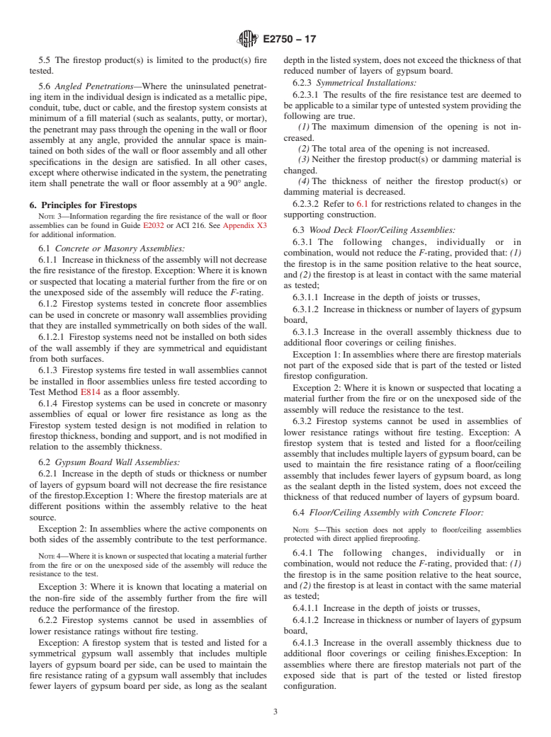 ASTM E2750-17 - Standard Guide for  Extension of Data from Penetration Firestop System Tests Conducted  in Accordance with ASTM E814