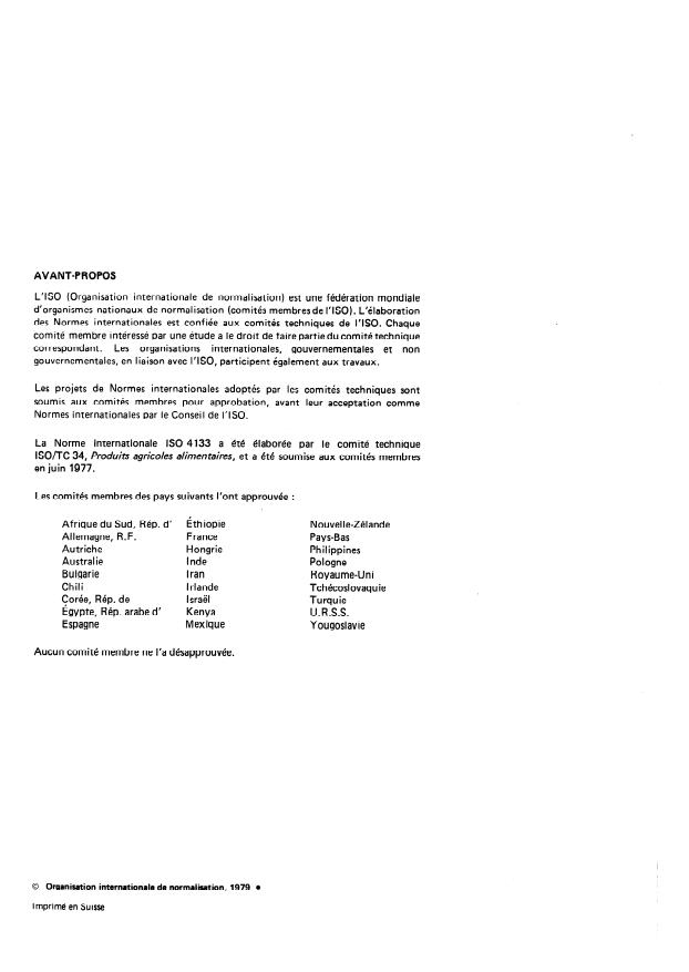 ISO 4133:1979 ISO 4133:1979 - Viandes et produits a base de viande -- Détermination de la teneur en glucono-delta- lactone (Méthode de référence) - Page 2 preview