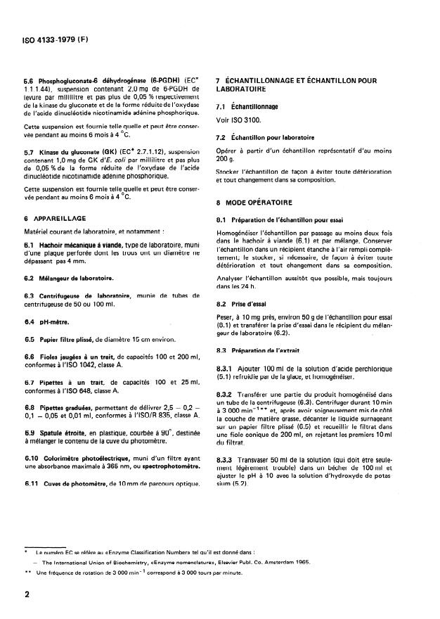ISO 4133:1979 ISO 4133:1979 - Viandes et produits a base de viande -- Détermination de la teneur en glucono-delta- lactone (Méthode de référence) - Page 4 preview