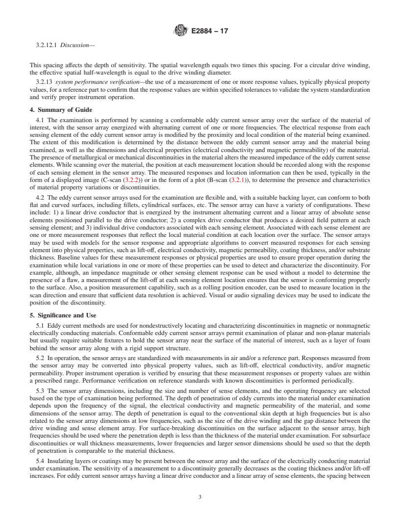 REDLINE ASTM E2884-17 - Standard Guide for  Eddy Current Testing of Electrically Conducting Materials Using  Conformable Sensor Arrays