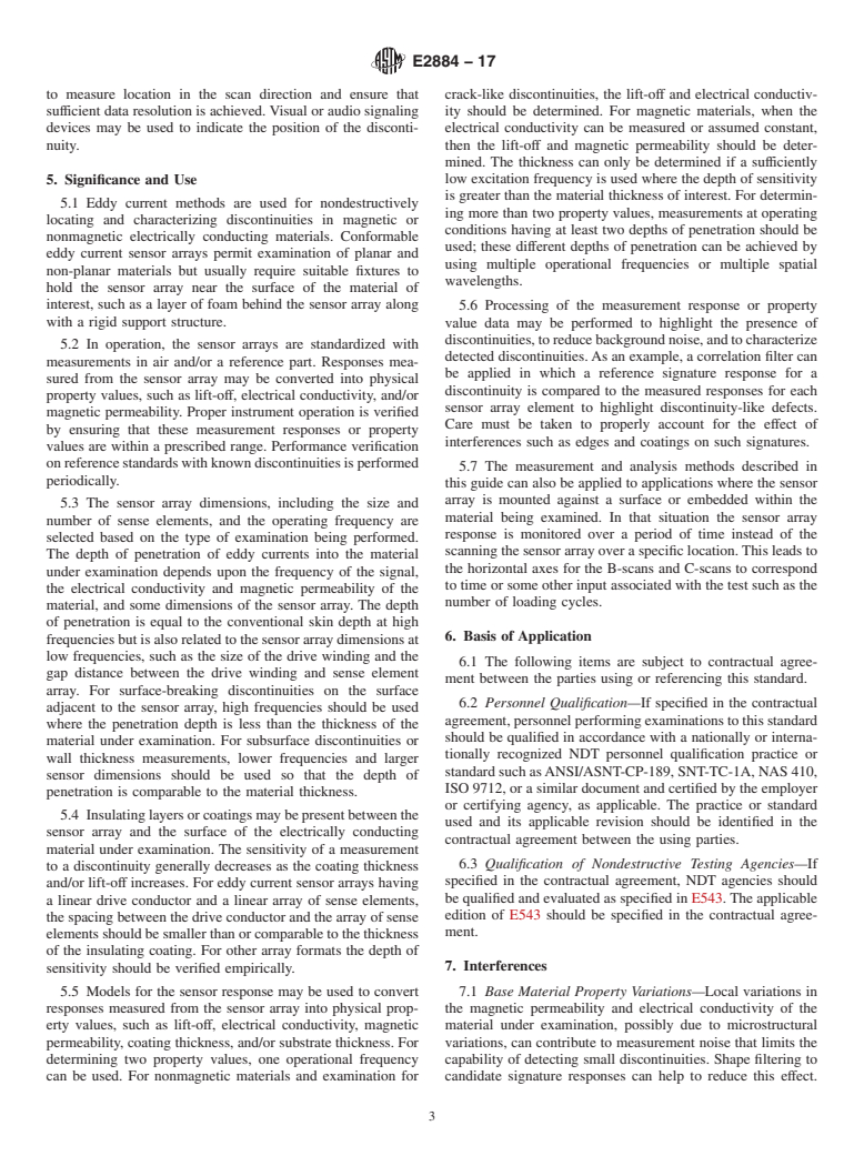 ASTM E2884-17 - Standard Guide for  Eddy Current Testing of Electrically Conducting Materials Using  Conformable Sensor Arrays