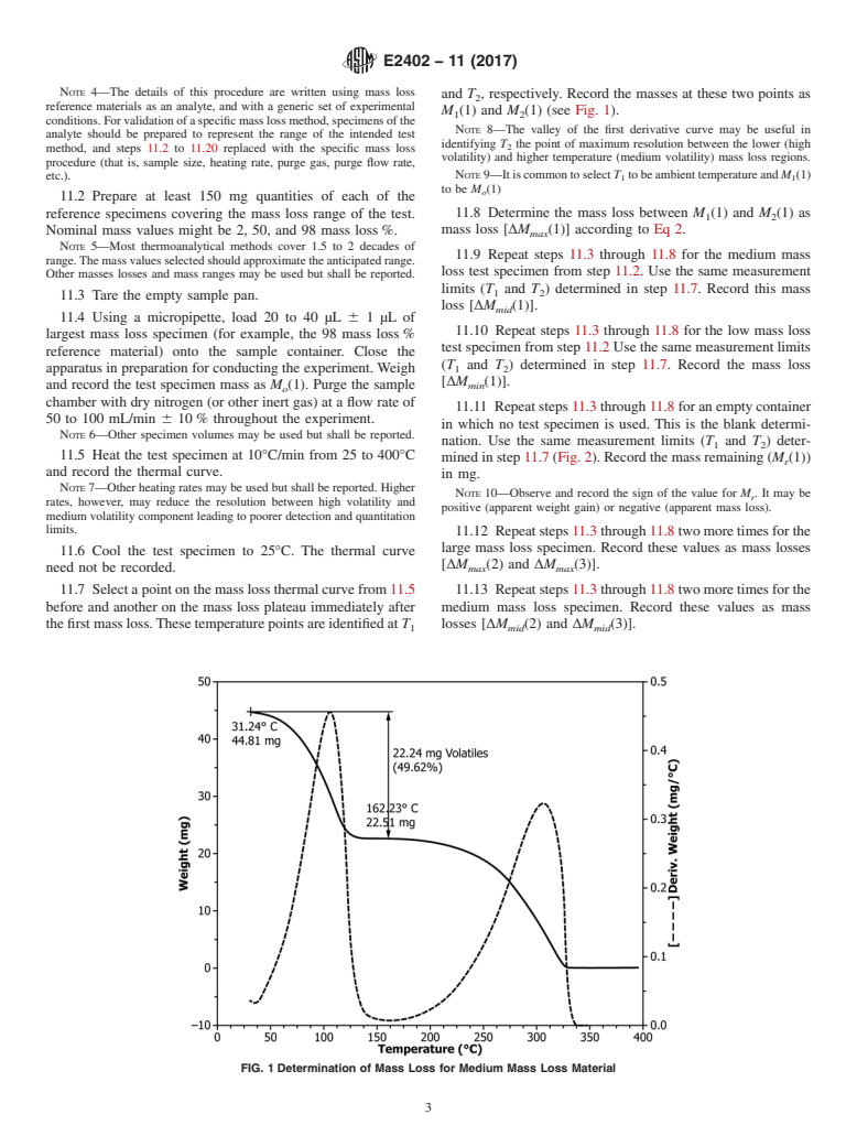 ASTM E2402-11(2017) - Standard Test Method for Mass Loss and Residue Measurement Validation of Thermogravimetric  Analyzers