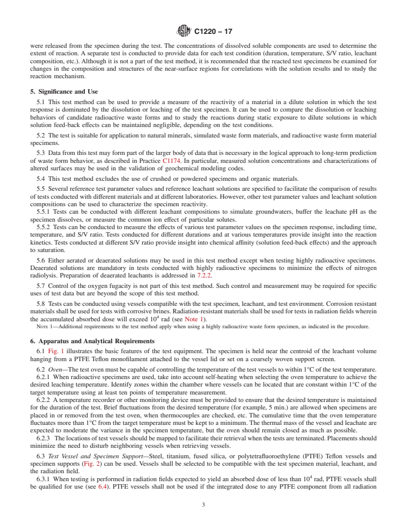 ASTM C1220-17 - Standard Test Method for Static Leaching of Monolithic ...