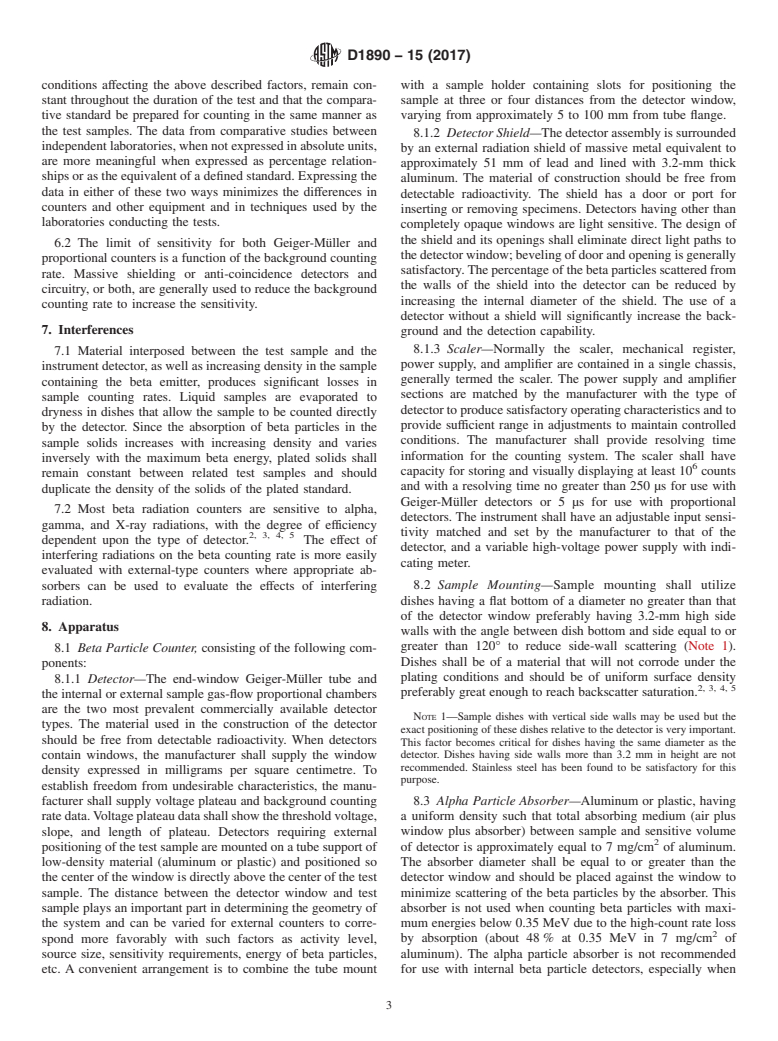 ASTM D1890-15(2017) - Standard Test Method for  Beta Particle Radioactivity of Water