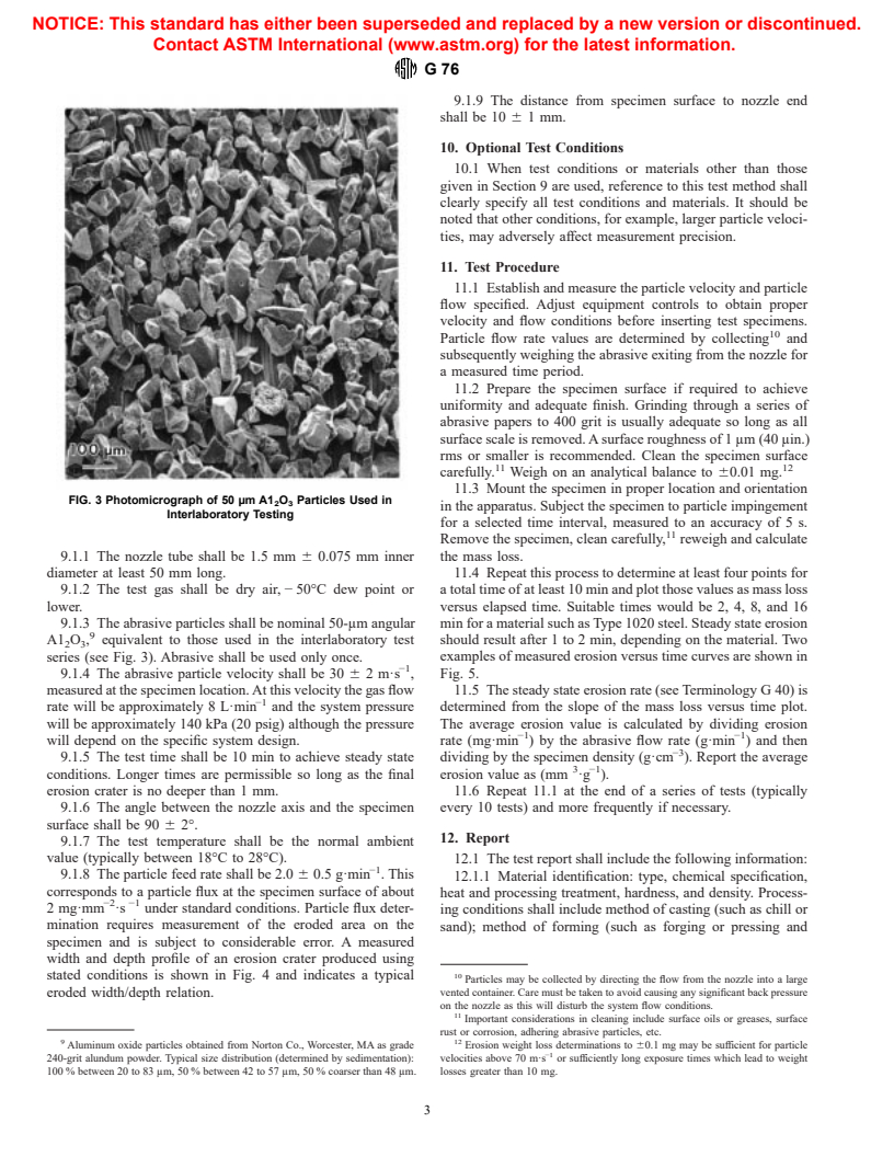 ASTM G76-95(2000) - Standard Test Method for Conducting Erosion Tests by Solid Particle Impingement Using Gas Jets