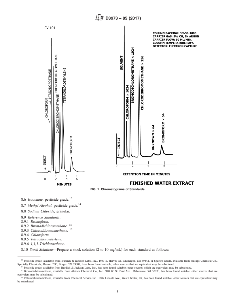 REDLINE ASTM D3973-85(2017) - Standard Test Method for  Low-Molecular Weight Halogenated Hydrocarbons in Water